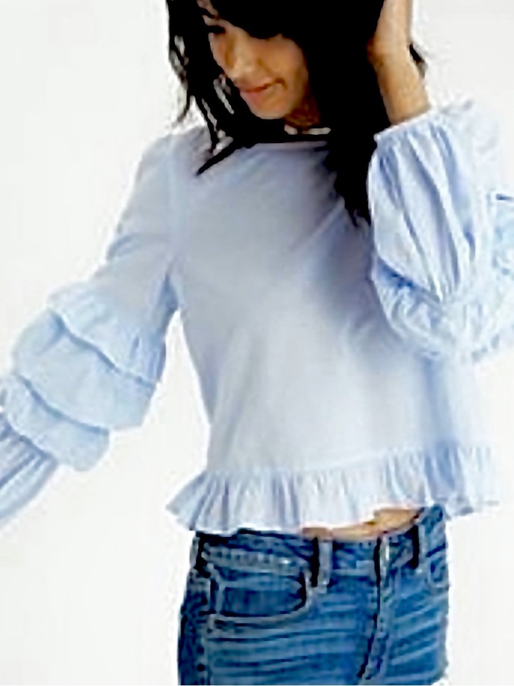 AE - Tiered Sleeves Peplum Blouse